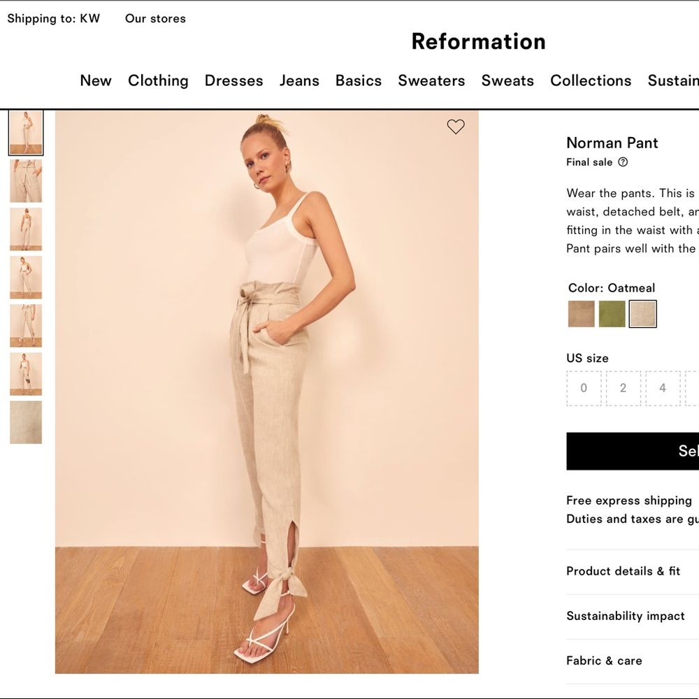 Reformation Norman Pant